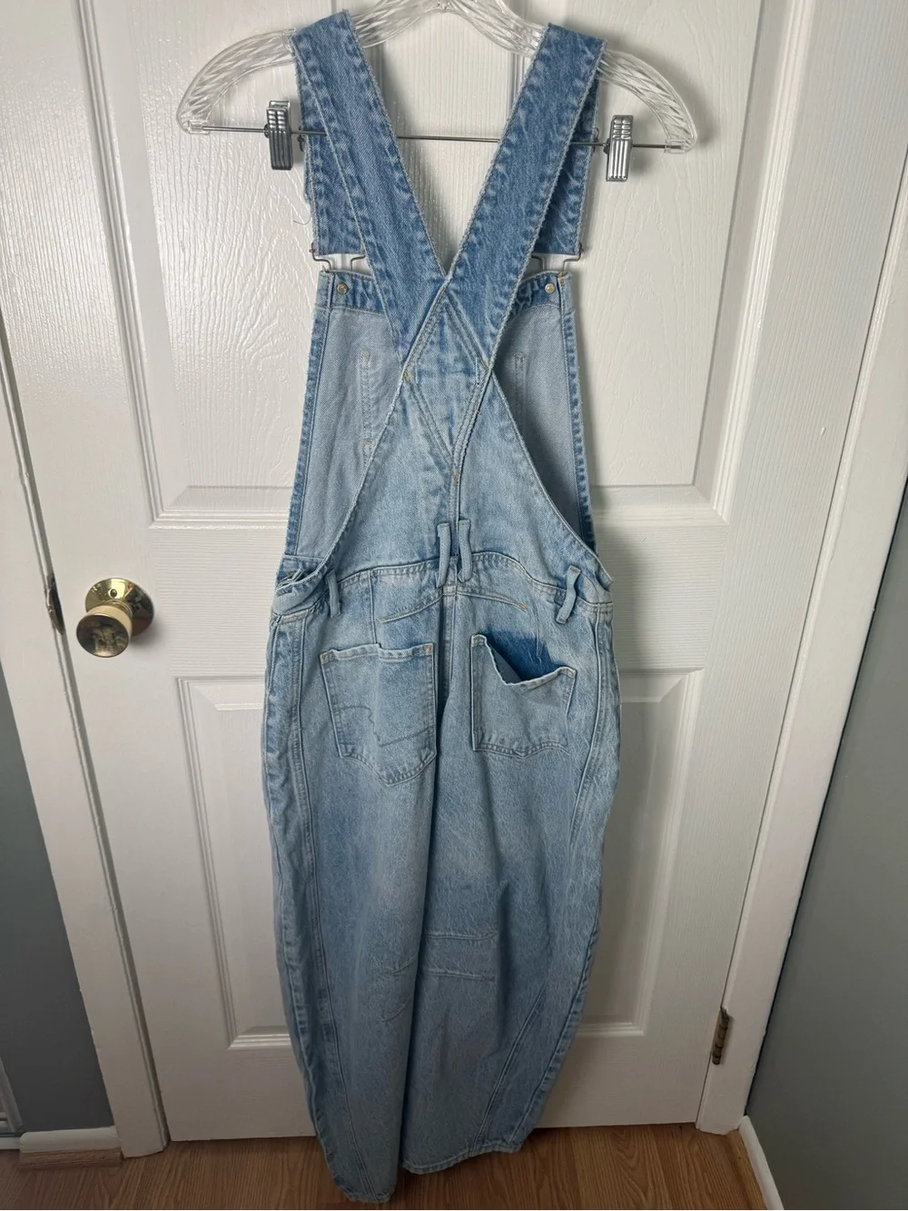 Free People We The Free Good Luck Barrel Overalls in Going Steady XS